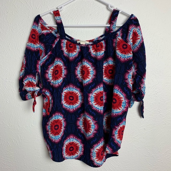 Westbound Tops - Westbound Off-The-Shoulder Tie Die Blouse